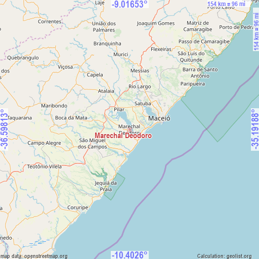 Marechal Deodoro on map