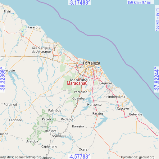 Maracanaú on map