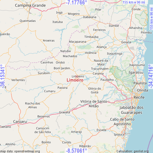 Limoeiro on map