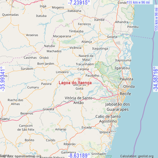 Lagoa do Itaenga on map