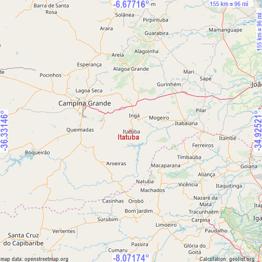 Itatuba on map