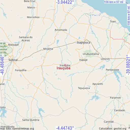 Irauçuba on map
