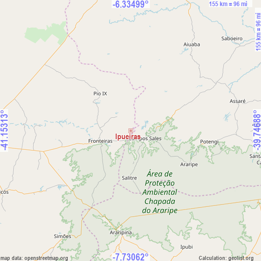 Ipueiras on map