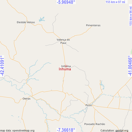 Inhuma on map