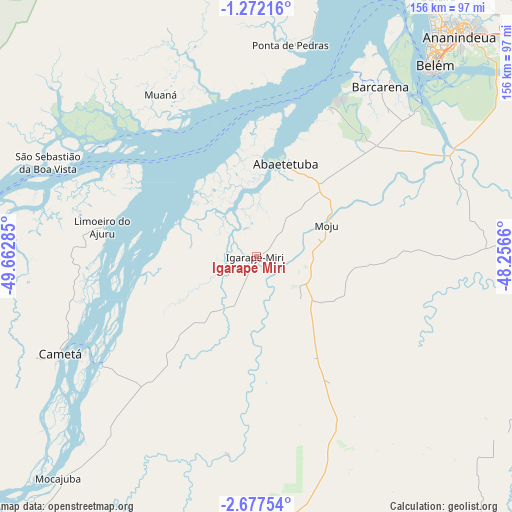 Igarapé Miri on map