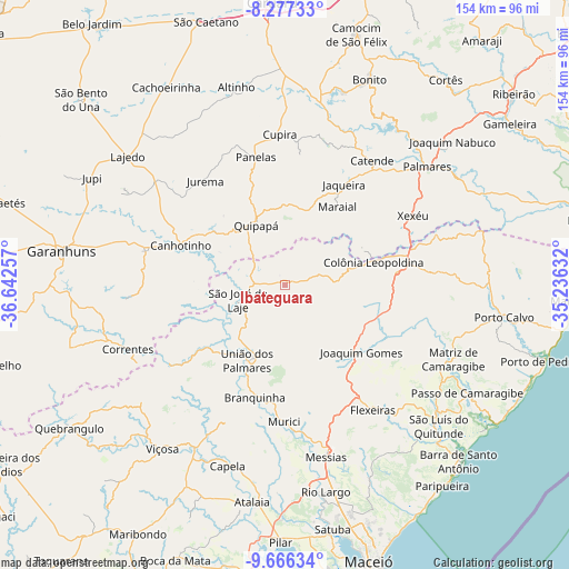 Ibateguara on map
