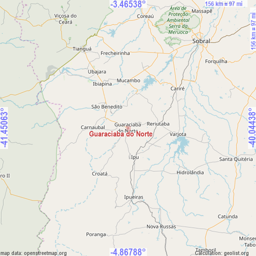 Guaraciaba do Norte on map