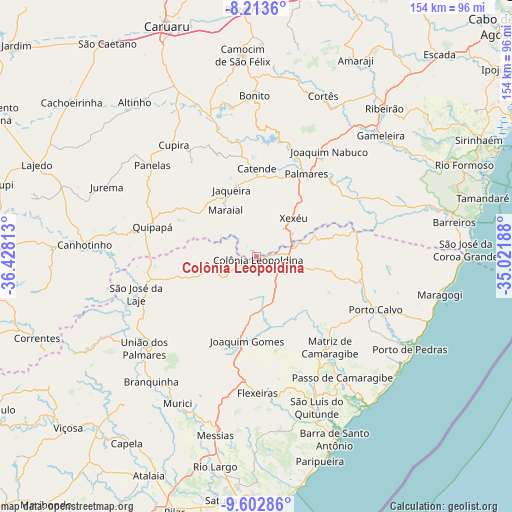 Colônia Leopoldina on map