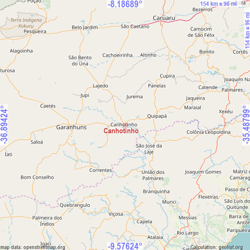 Canhotinho on map