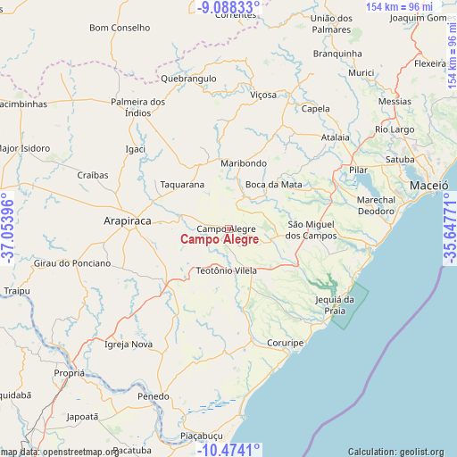 Campo Alegre on map