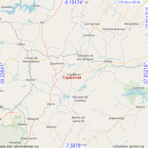 Cajazeiras on map