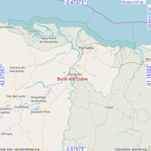 Buriti dos Lopes on map