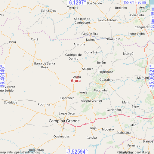 Arara on map