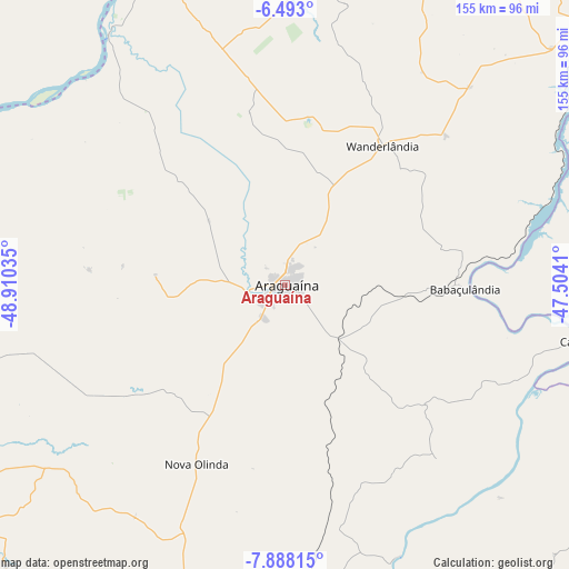Araguaína on map