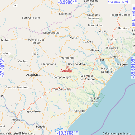 Anadia on map