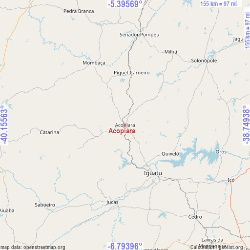Acopiara on map