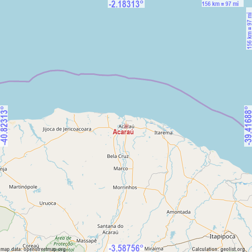 Acaraú on map