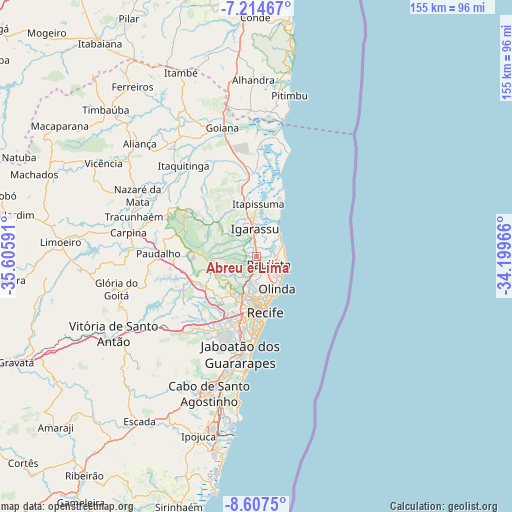 Abreu e Lima on map
