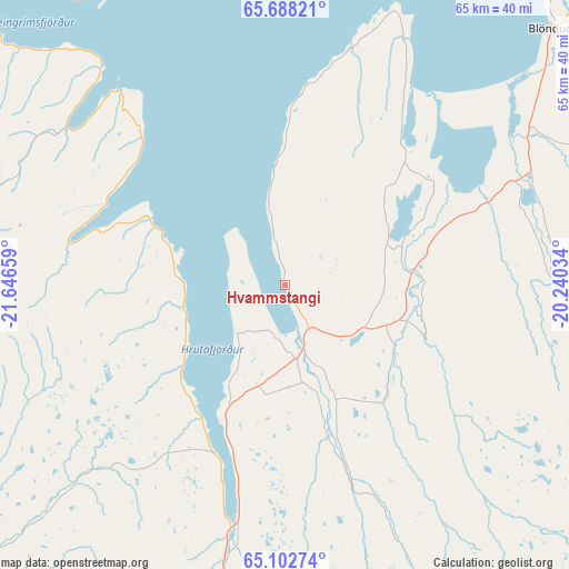 Hvammstangi on map