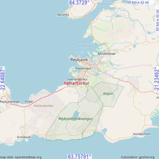 Hafnarfjörður on map