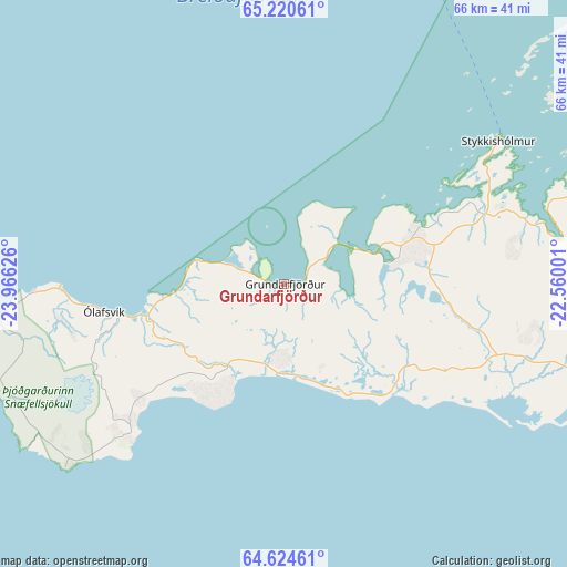 Grundarfjörður on map