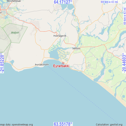 Eyrarbakki on map