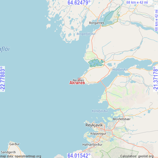 Akranes on map