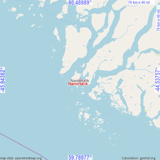 Nanortalik on map