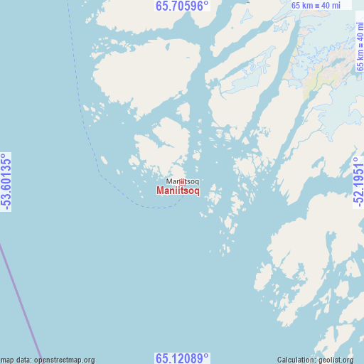 Maniitsoq on map