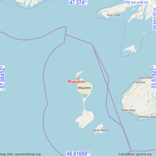 Miquelon on map