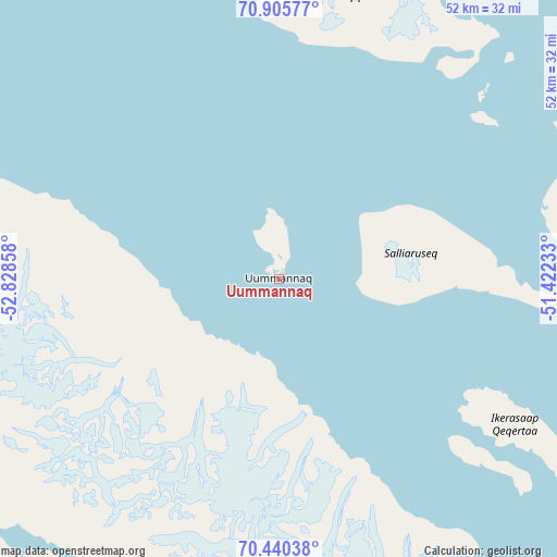 Uummannaq on map