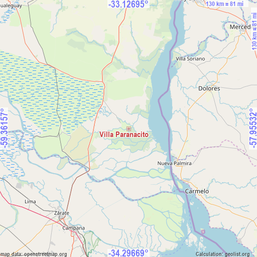 Villa Paranacito on map