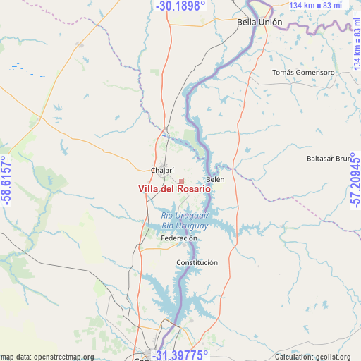 Villa del Rosario on map