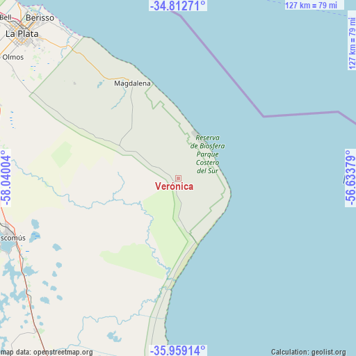 Verónica on map