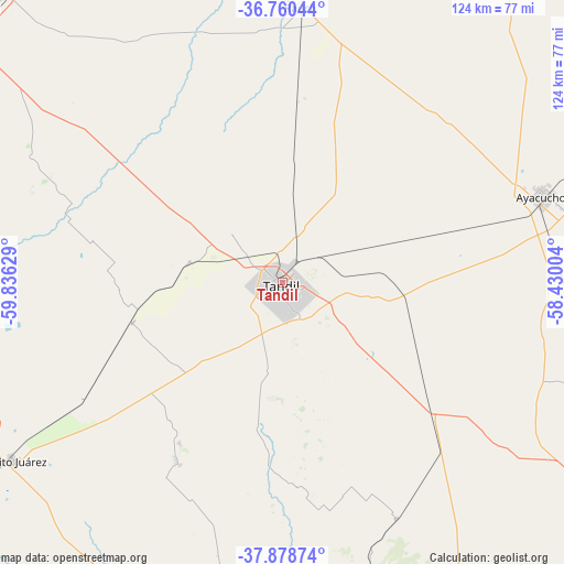 Tandil on map