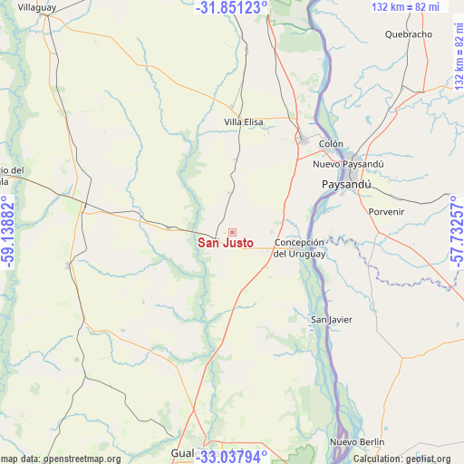 San Justo on map