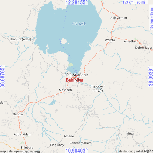 Bahir Dar on map