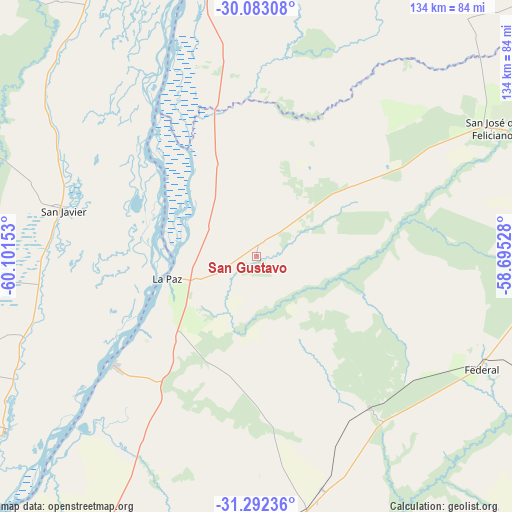 San Gustavo on map