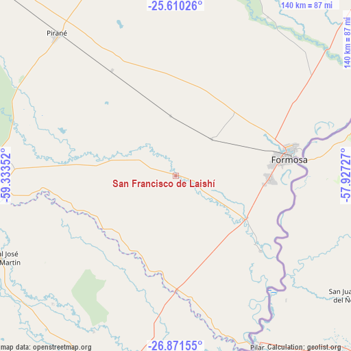San Francisco de Laishí on map