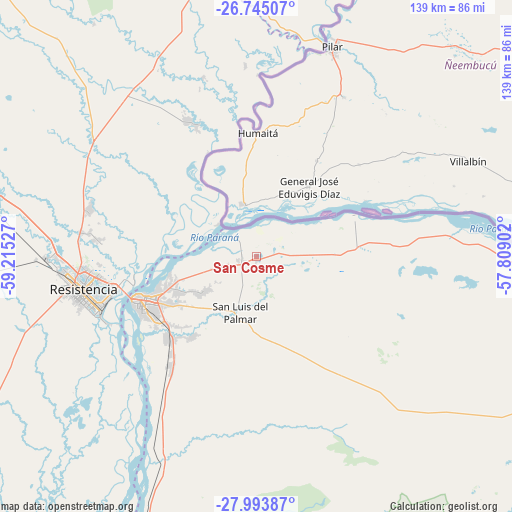 San Cosme on map