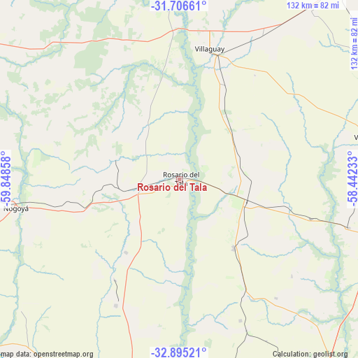 Rosario del Tala on map