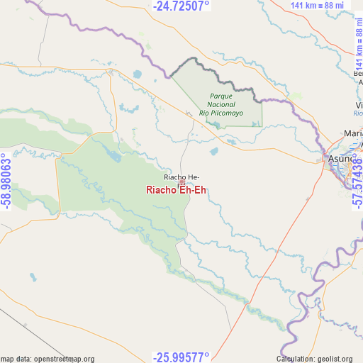 Riacho Eh-Eh on map