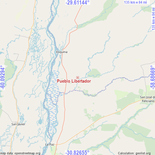 Pueblo Libertador on map