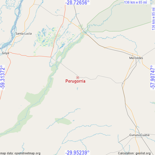 Perugorría on map