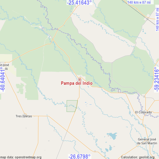 Pampa del Indio on map