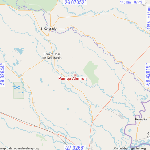 Pampa Almirón on map