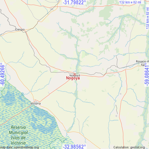 Nogoyá on map