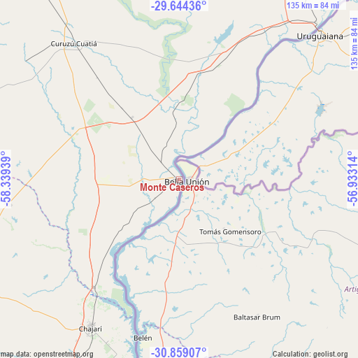 Monte Caseros on map