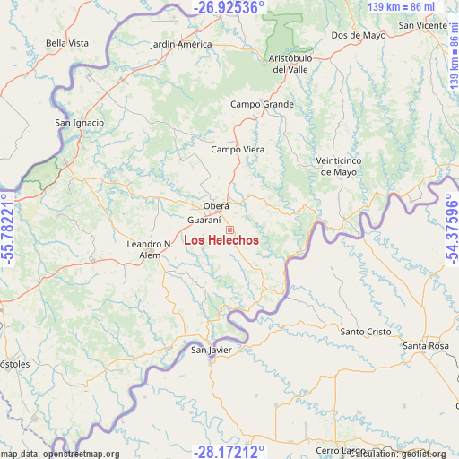 Los Helechos on map