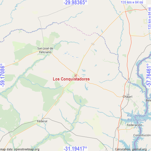Los Conquistadores on map